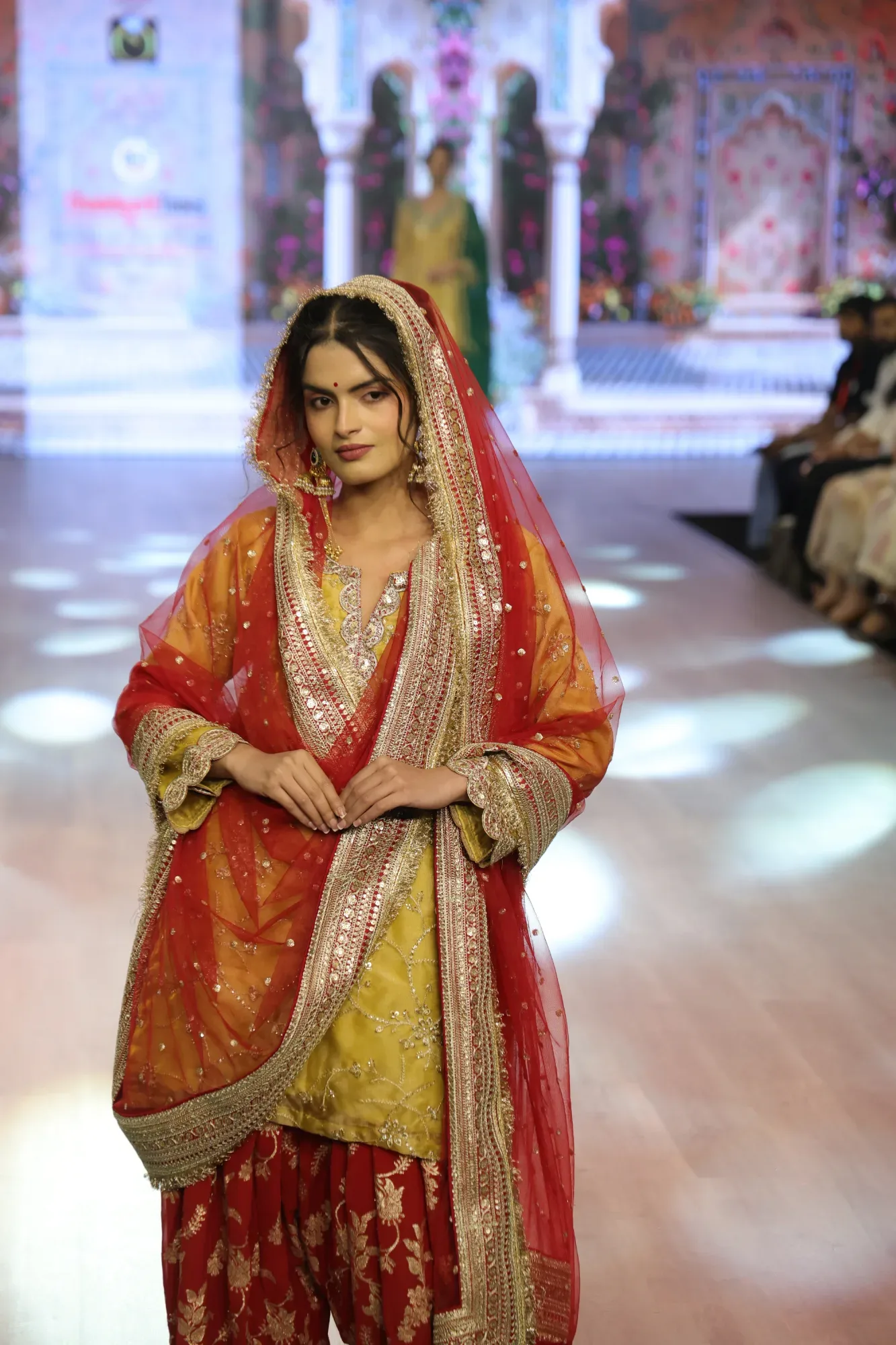 Mustard Yellow Kurta with Farshi Salwar — view 7