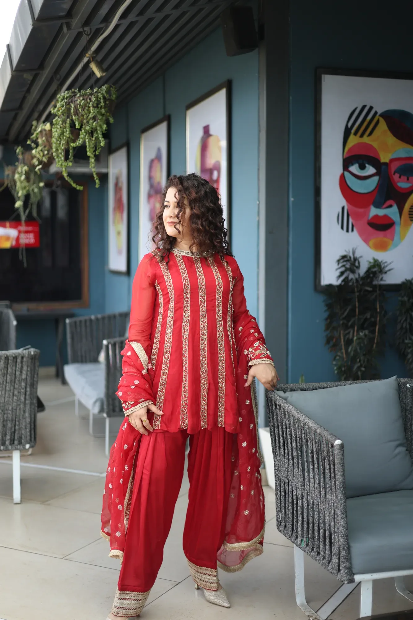 Red Resham Rekha