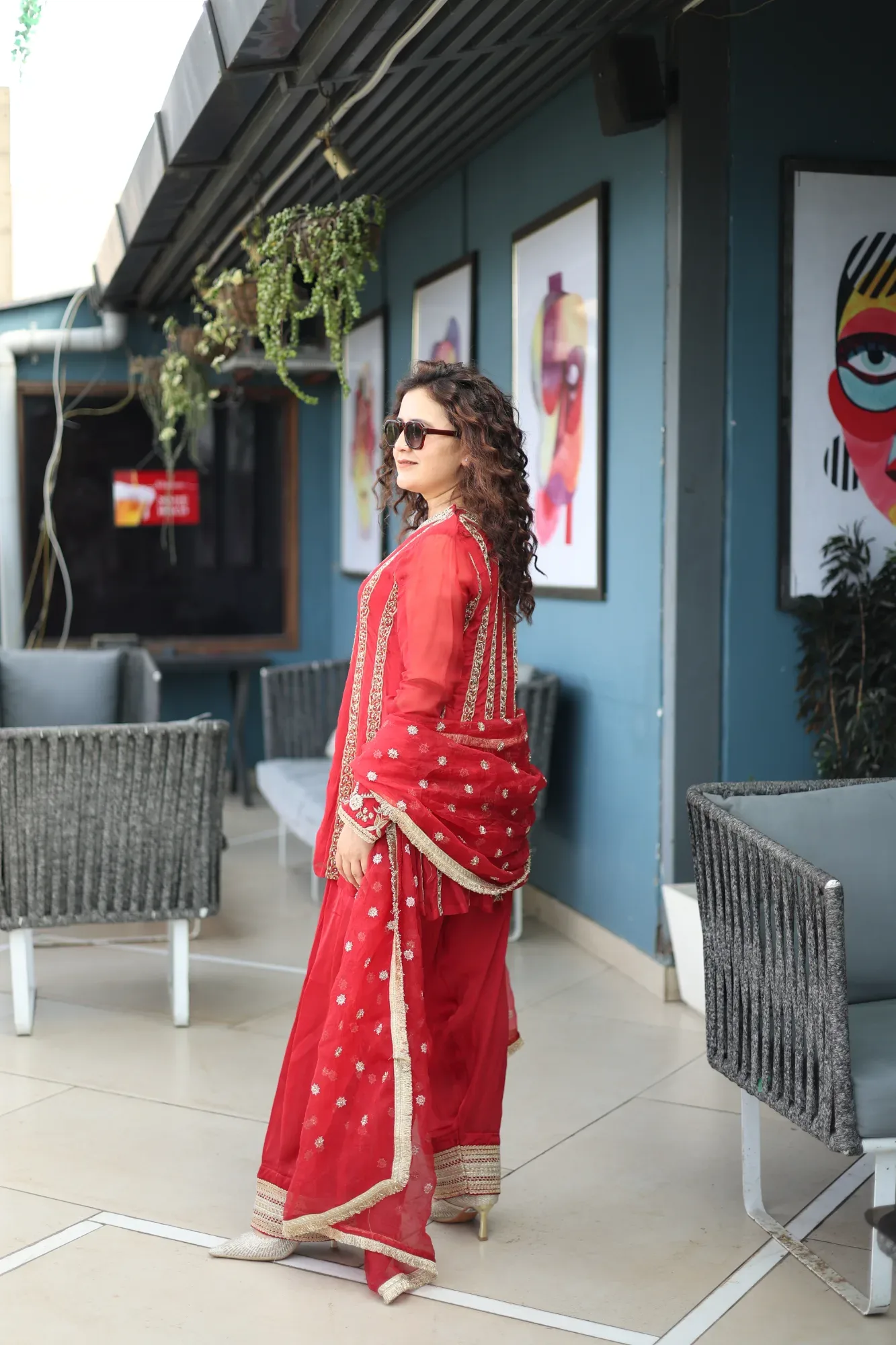 Red Resham Rekha — view 3
