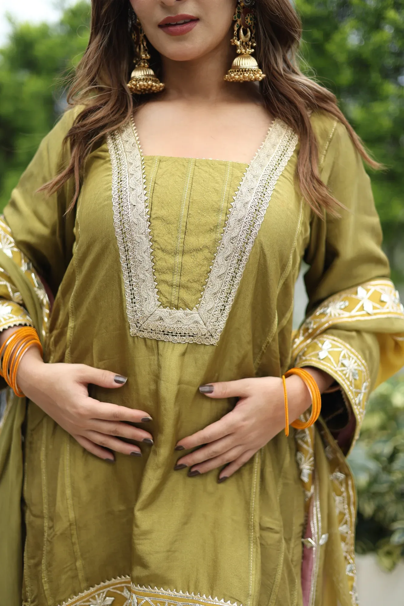 Rangrez Olive Sharara Style Suit