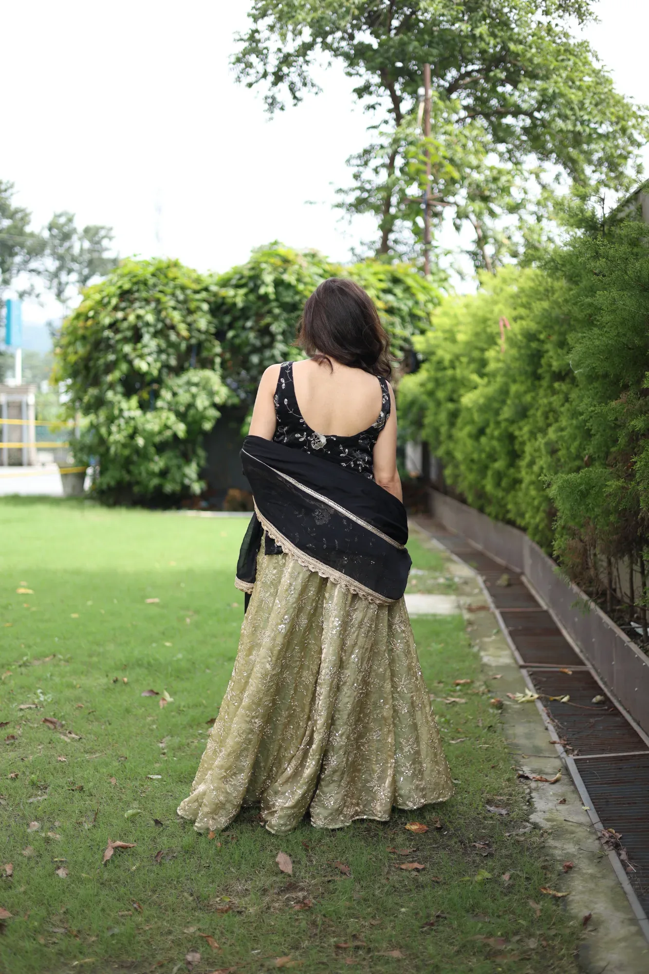 Noir Blossom Sharara Set — view 5