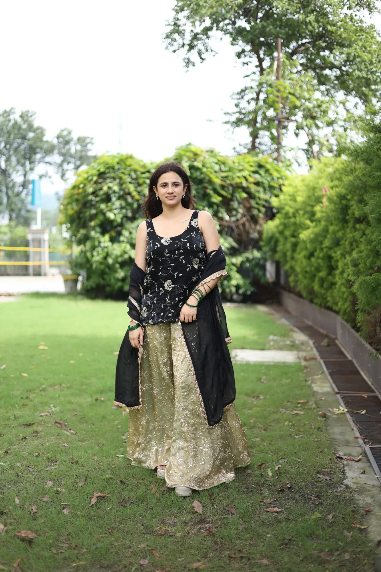 Noir Blossom Sharara Set — view 7
