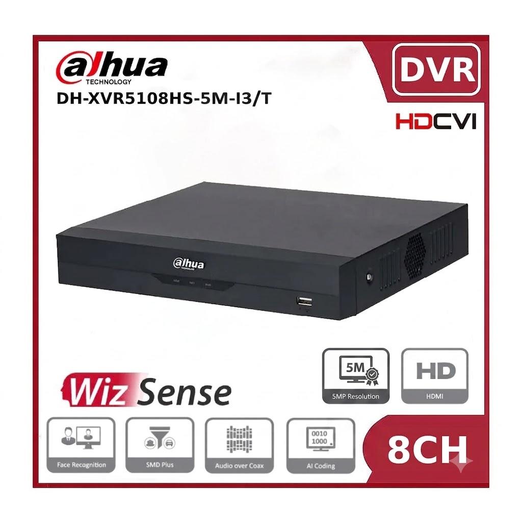 DAHUA DVR 8CH DH-XVR5108HS-5M-13/T TWO WAY TALK