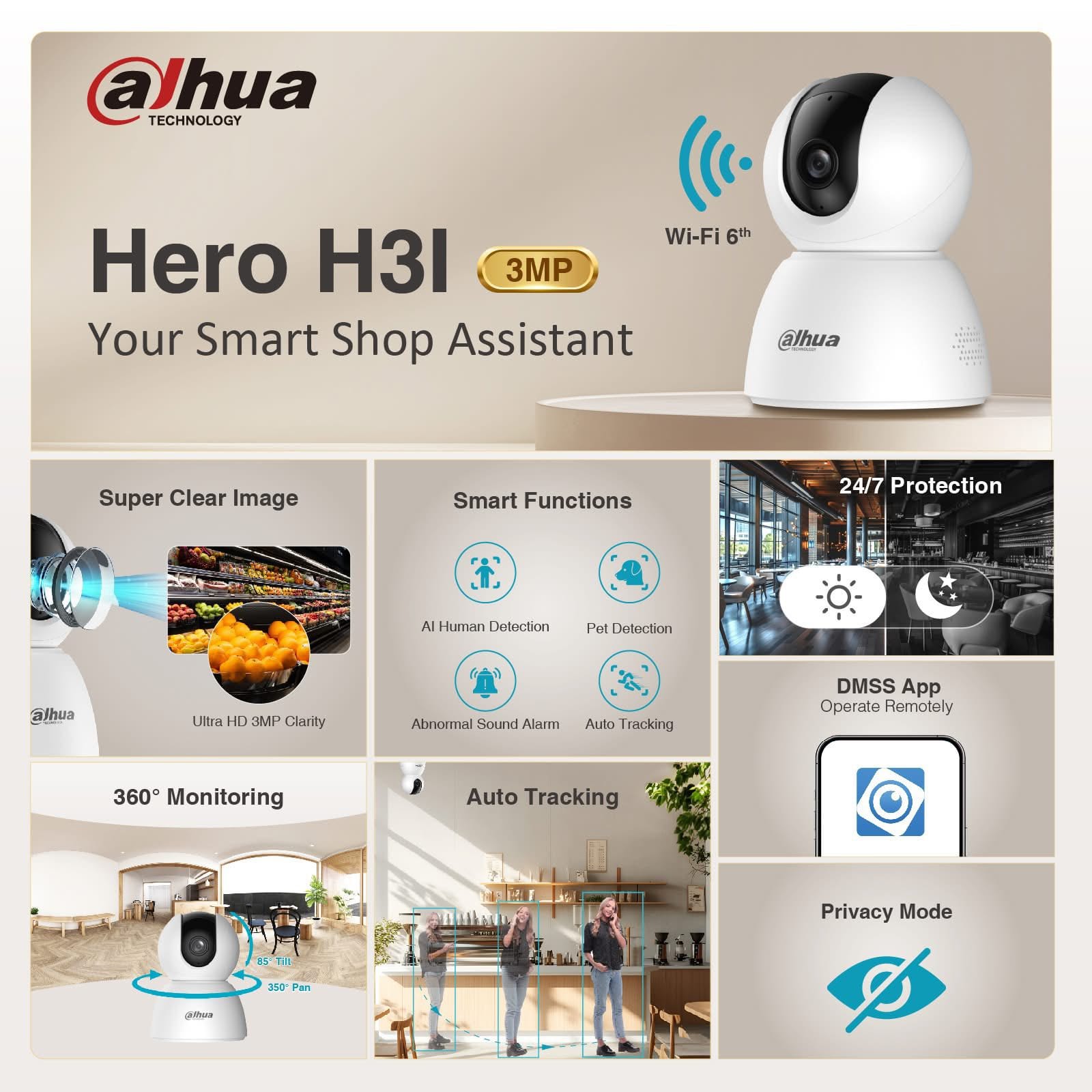 DAHUA WIFI CAMERA HERO H3I 2K 3MP