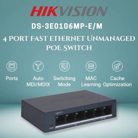 HIKVISION POE SWITCH 4+2 PORT DS-3E0106MP-E/M