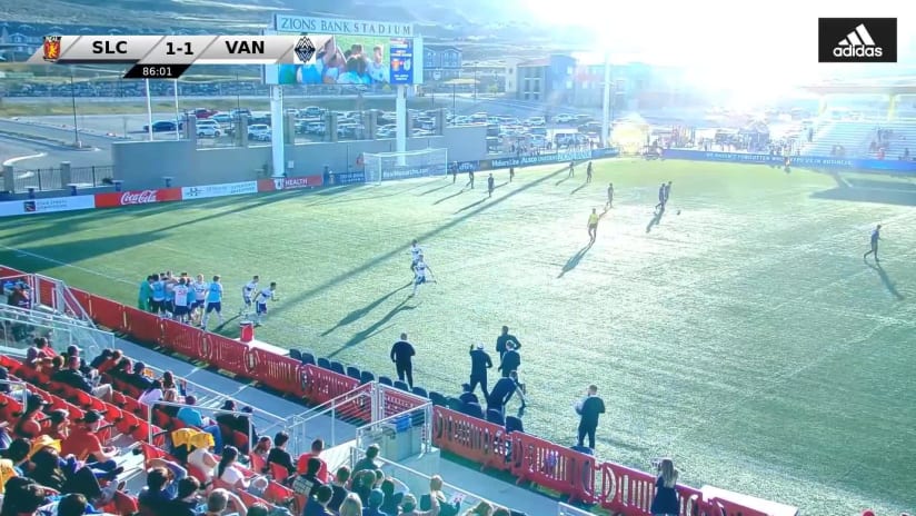 Gio Aguilar nets the brace to give Whitecaps FC 2 the 2-1 lead over Monarchs