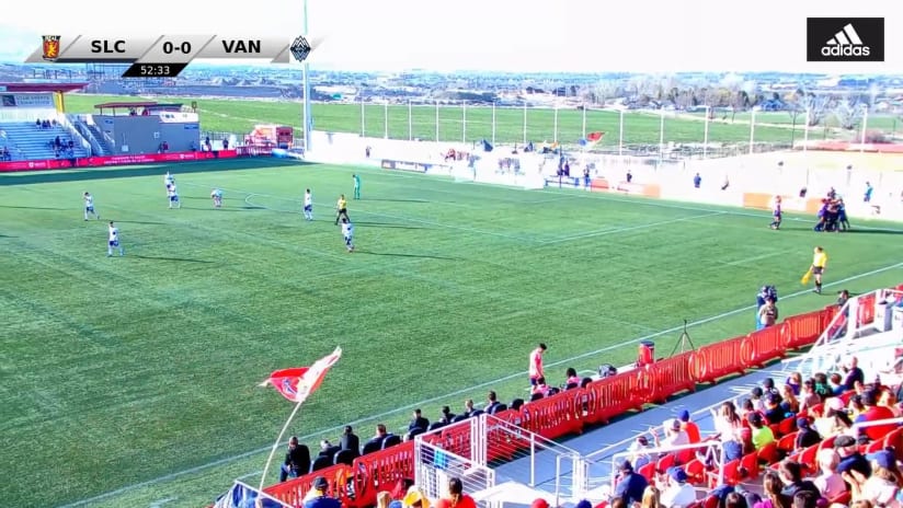 Pedro Fonseca converts the penalty to give Real Monarchs the 1-0 lead over WFC2