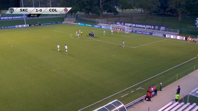 GOAL: Josh Coan, Sporting KC II - 41st minute