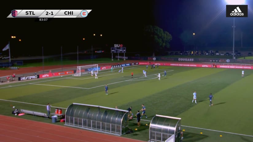 GOAL: Josh Dolling, St Louis CITY2 - 83rd minute