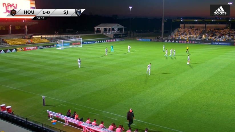 Papa Ndoye gives Houston Dynamo 2 the early 1-0 lead over Quakes II