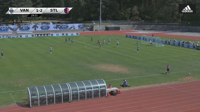 GOAL: Célio Pompeu, St Louis CITY2 - 30th minute