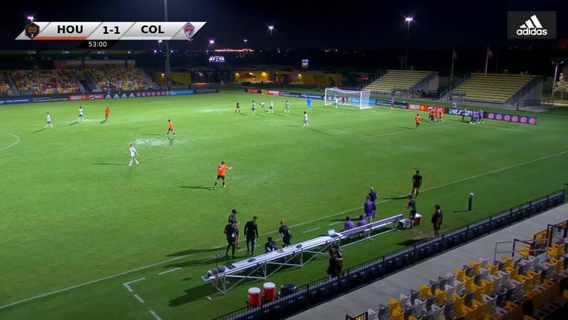 GOAL: Kyle Edwards, Houston Dynamo 2 - 53rd minute