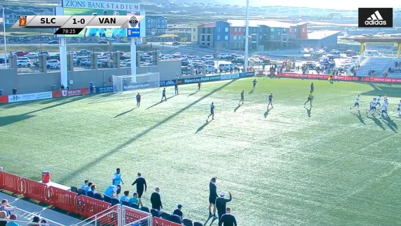 Giovanni Aguilar scores for Whitecaps FC 2 to tie the game 1-1 vs Monarchs