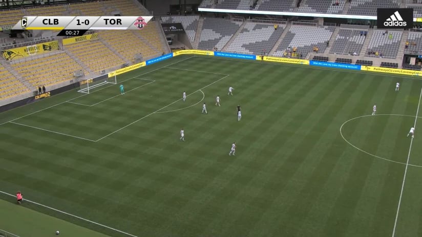 GOAL: Aidan Morris, Columbus Crew 2 - 1st minute