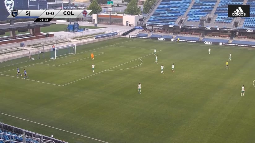 GOAL: Eduardo Blancas, Earthquakes II - 1st minute