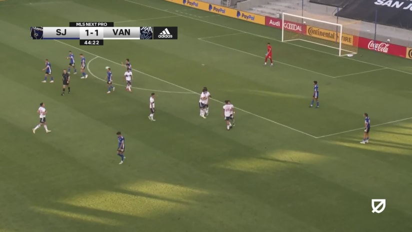 GOAL: Joseph Hanson, Whitecaps FC 2 - 45th minute