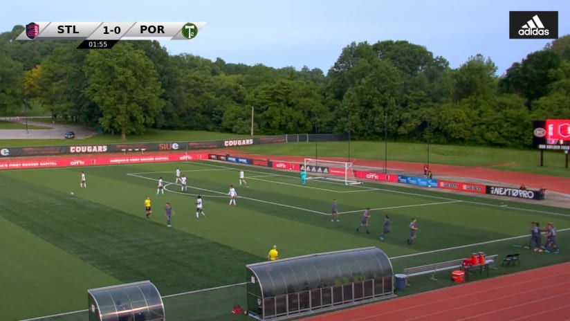 GOAL: Vitor Feitoza Almeida Dias, St Louis CITY2 - 2nd minute