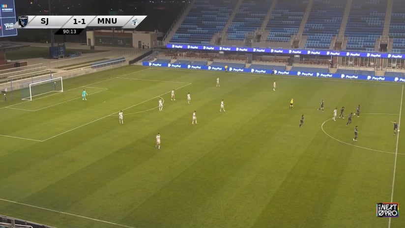 GOAL: Diogo Pacheco, MNUFC2 - 91st minute