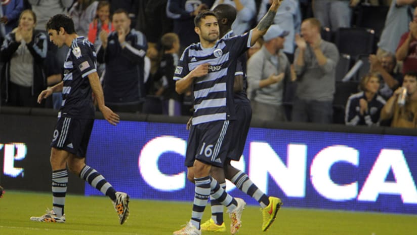 Claudio Bieler celebrates a goal in the CCL