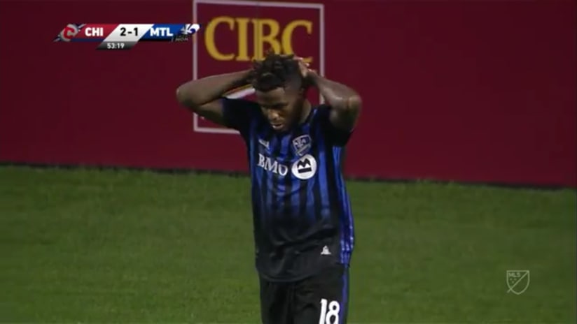 CHANCE: Orji Okwonkwo gets through but blasts shot over the goal