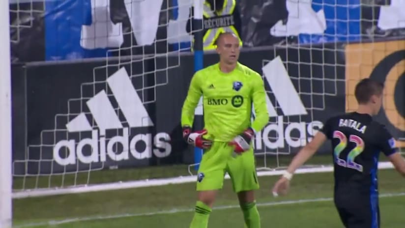 SAVE: Evan Bush leaps for diving stop