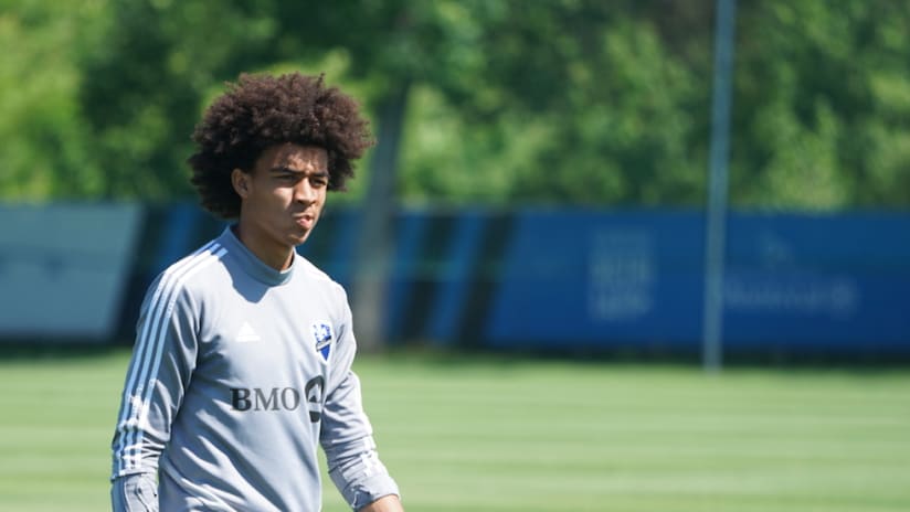 Montreal Impact homegrown Keesean Ferdinand at training