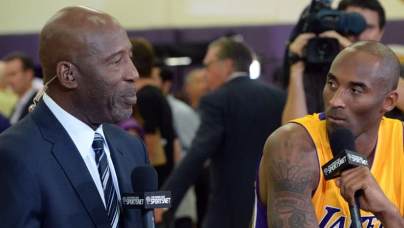 James Worthy with Kobe Bryant