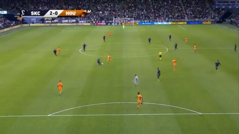 SHOT: Johnny Russell goes just wide with a 40 yard chip