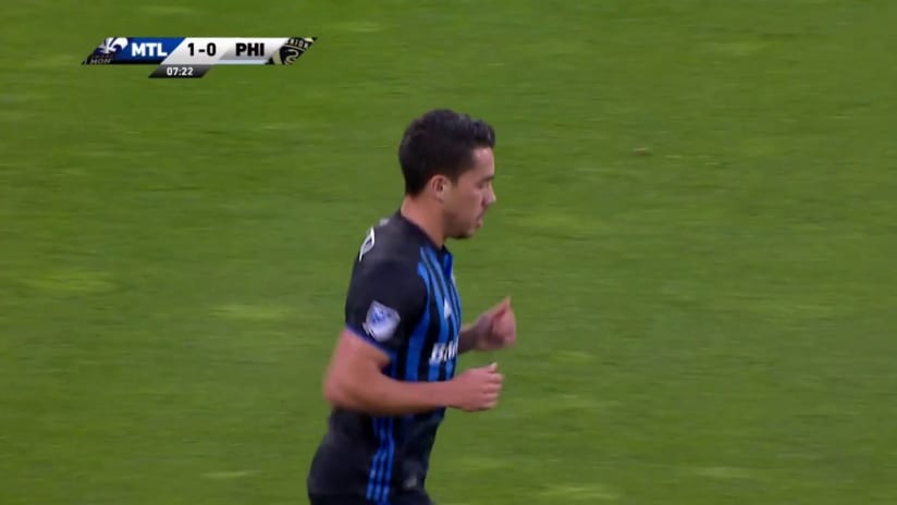 SAVE: Andre Blake dives left to deny Montreal