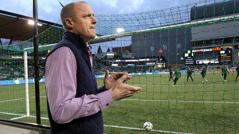 Merritt Paulson - Portland Timbers - sideline