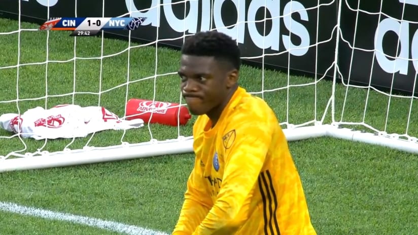 GOAL: Allan Cruz opens the scoring for Cincinnati 