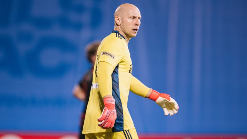 Brad Guzan - Atlanta United - reacts during MLS is Back Tournament