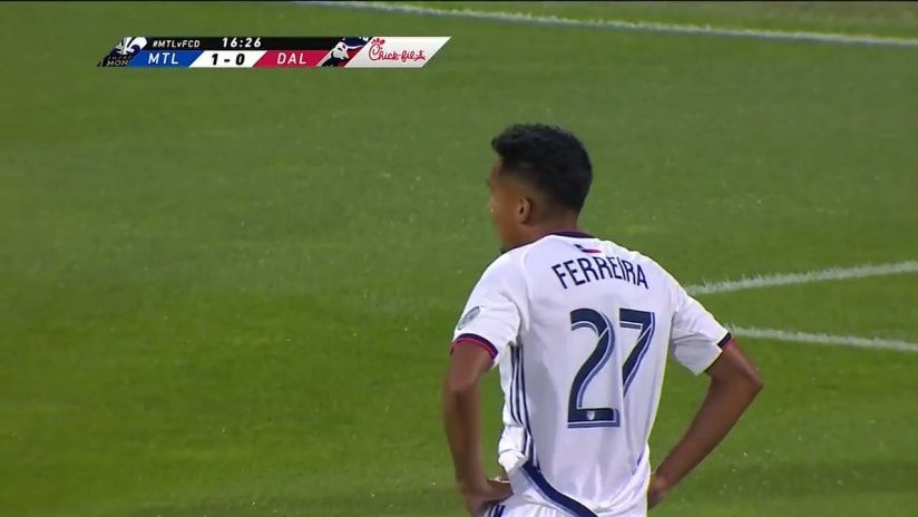 SHOT: Jesus Ferreira chance gets deflected
