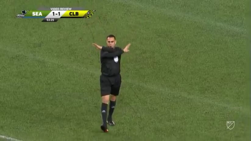 NO GOAL: Miguel Ibarra has a goal overturned for offside