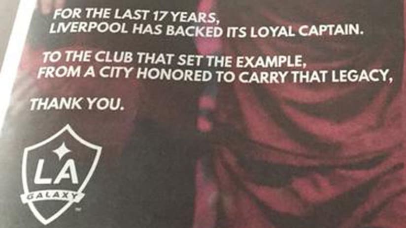 LA Galaxy take out ad in Liverpool Echo (May 25, 2015)