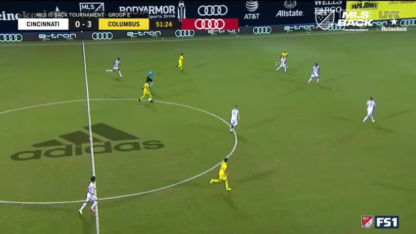 SHOT ON TARGET: Luis Díaz, Columbus Crew SC - 52nd minute