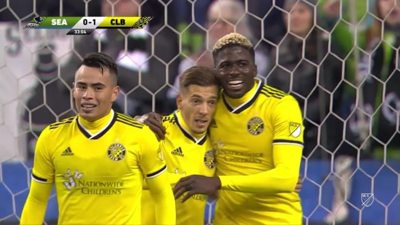 GOAL: Gyasi Zardes taps home the opener