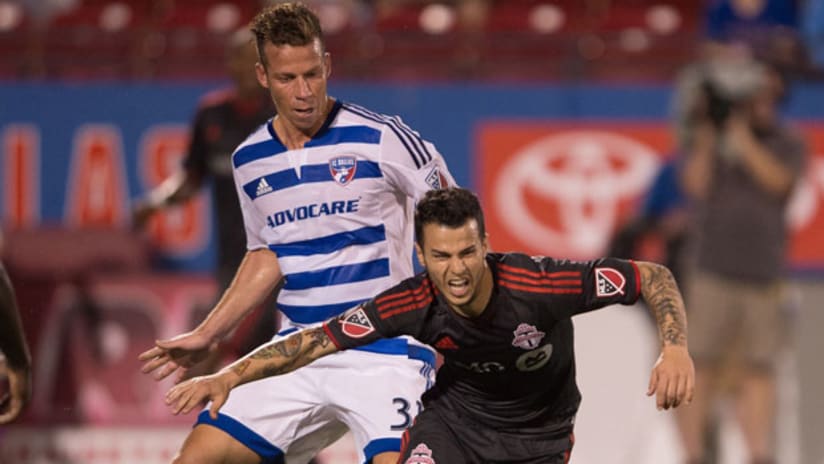 Michel fouls Sebastian Giovinco at Toyota Stadium (April 18, 2015)