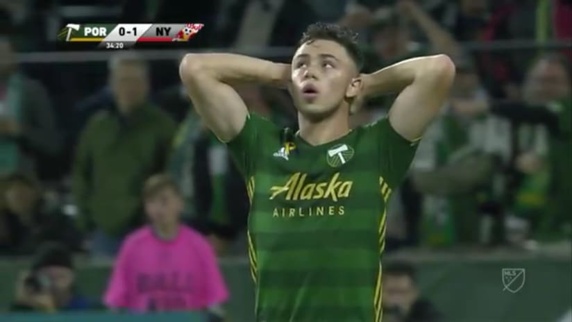 SHOT: Tomas Conechny has his shot deflected just wide of goal