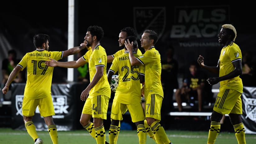 Columbus Crew celebrate vs. Atlanta United