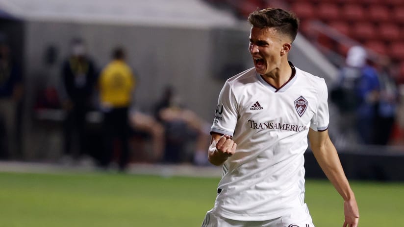 Cole Bassett celebrates - Colorado Rapids