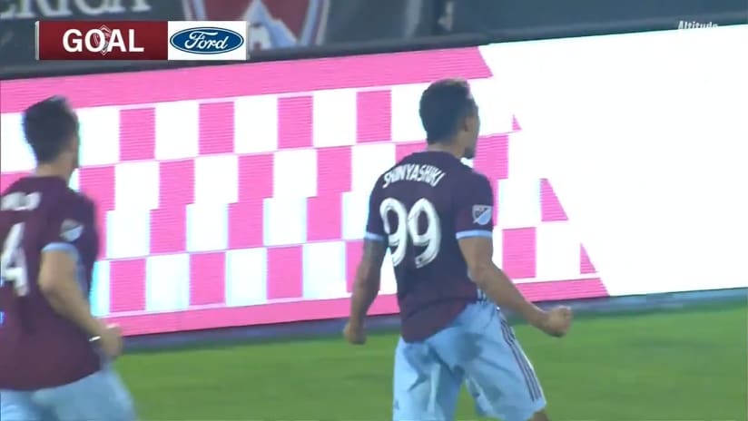 GOAL: Andre Shinyashiki heads home corner kick