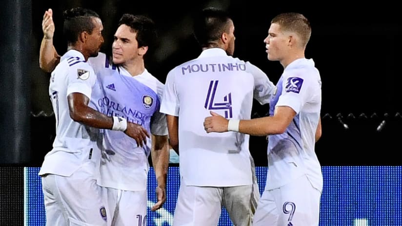 Orlando City celebrate vs. Philadelphia