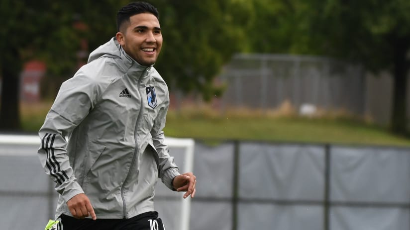 Bebelo Reynoso training, smiling - Minnesota United