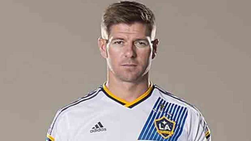 Steven Gerrard in an LA Galaxy shirt