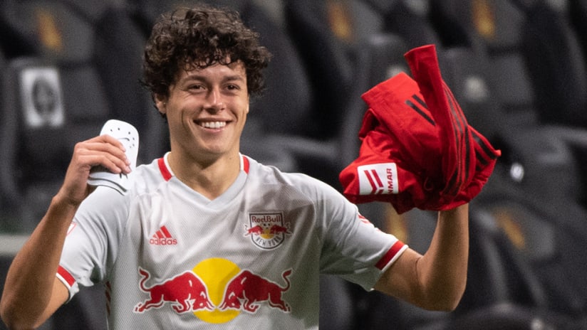 Caden Clark - New York Red Bulls - hands raised