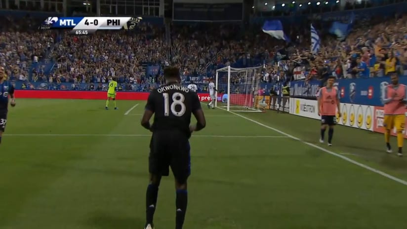 GOAL: Orji Okwonkwo scores off a counter attack for Montreal