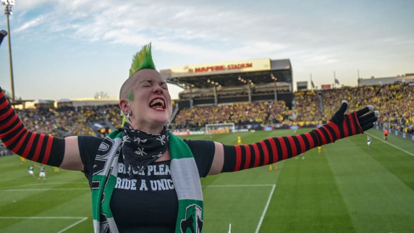 MLS Cup - 2015 - Mohawked Timbers Army fan