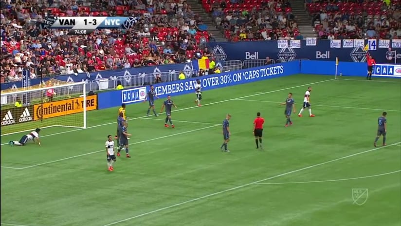 SAVE: Sean Johnson diving stop on Yordy Reyna effort