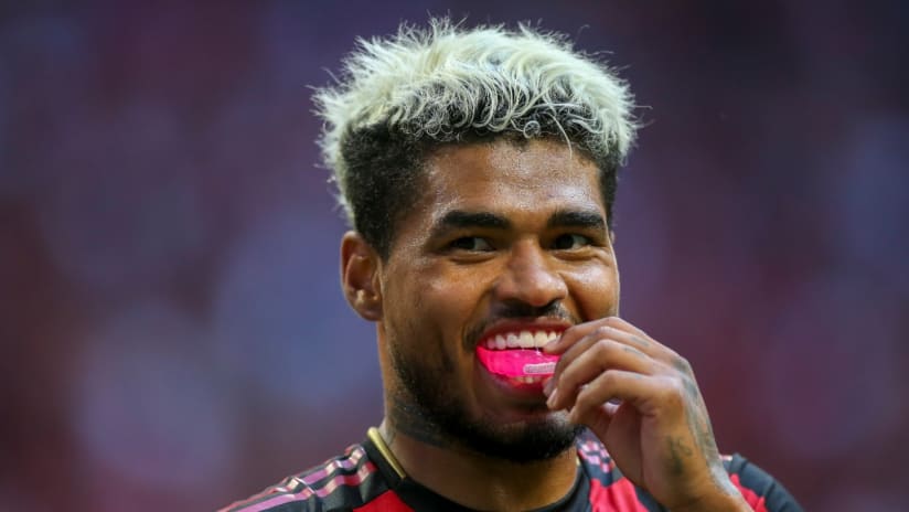 Josef Martinez - close-up - mouthguard